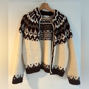 Redone Cream and Brown Sweater